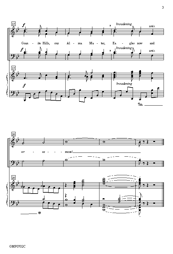 Granite Hills High School Alma Mater - Choral, p.3